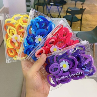 Set 50 / 100 / 200 Dây Cột Tóc Co Giãn Nhiều Màu Cho Bé