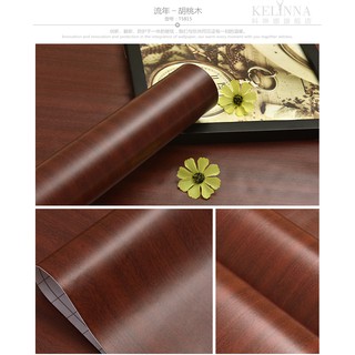 Giấy dán tường vân gỗ sẫm màu khổ rộng 1m20
