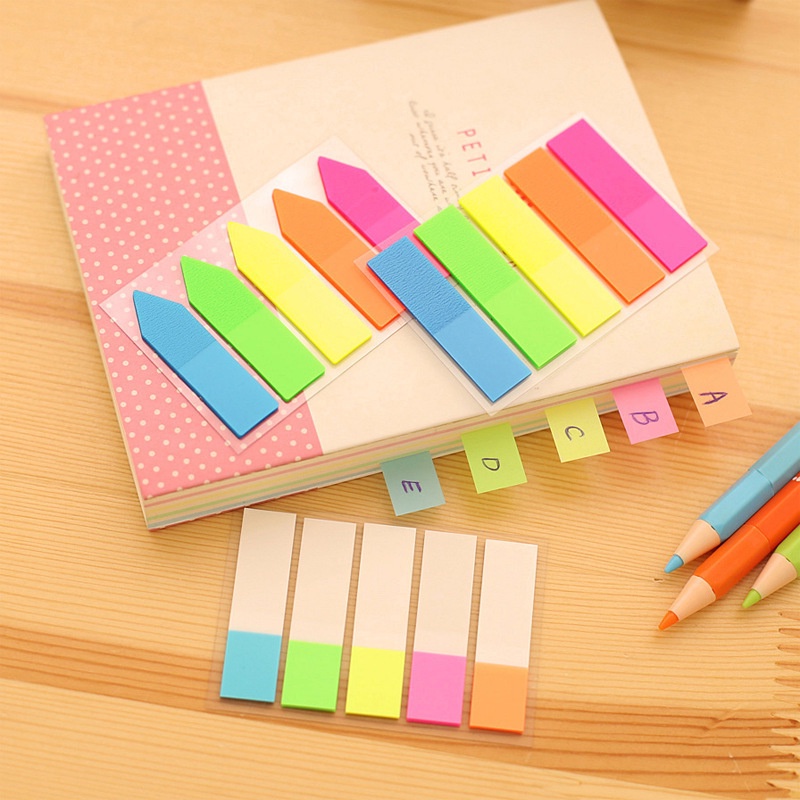 Miếng Dán Ghi Chú Màu Dạ Quang Trong Suốt Sáng Tạo Chống Thấm Nước Tiện Dụng Cho Học Sinh