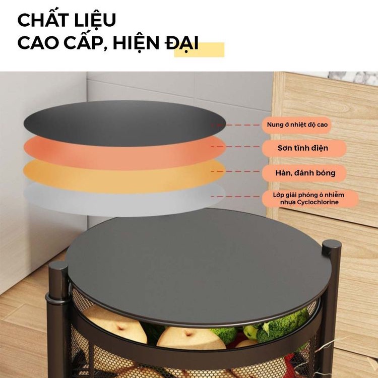 [ TẶNG BÁNH XE] Kệ tròn, vuông đa năng - Kệ đựng đồ nhà tắm, phòng khách, nhà bếp - Phù hợp mọi không gian