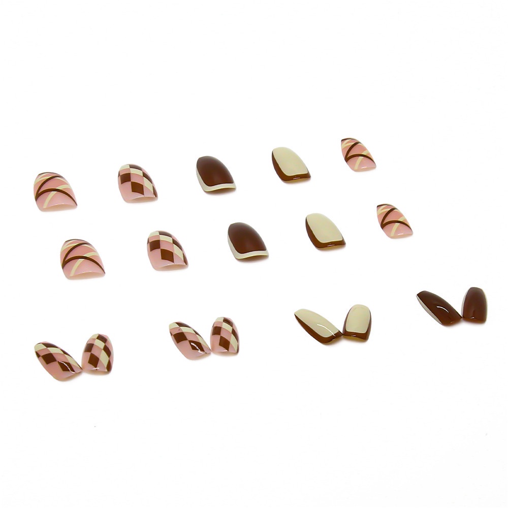 Set 24 Móng Tay Giả Họa Tiết Kim Cương Thời Trang Cho Nữ