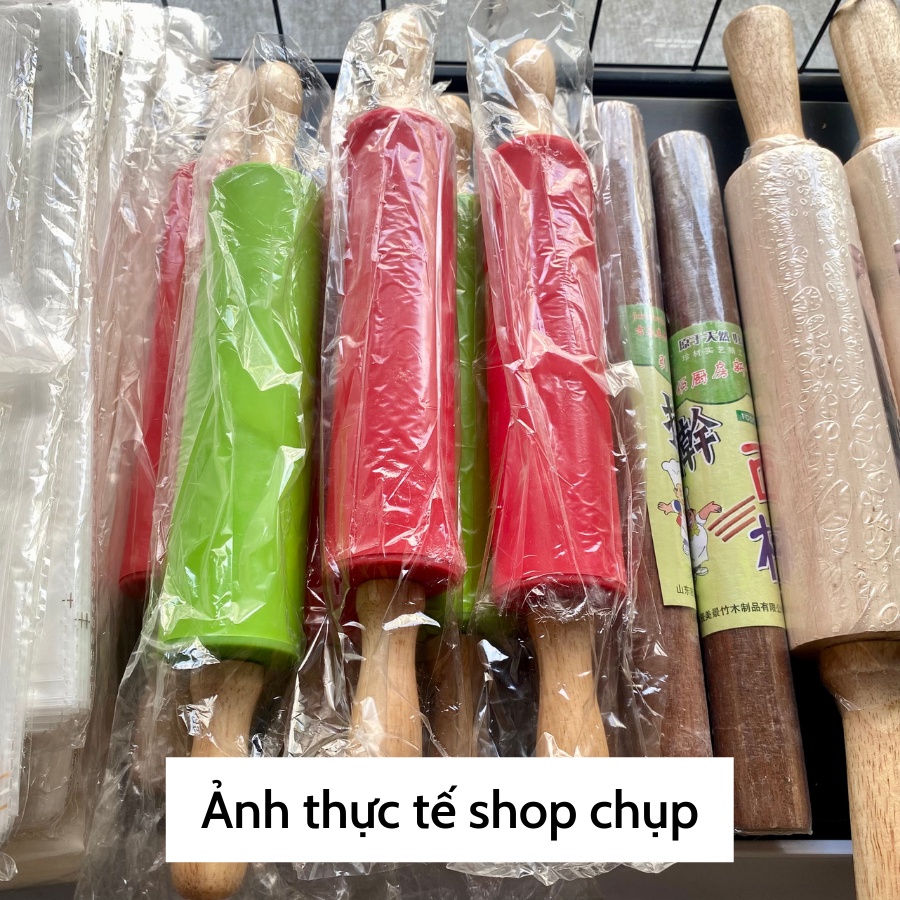 Cây cán bột/ lăn bột silicon có trục xoay - Dài 30cm