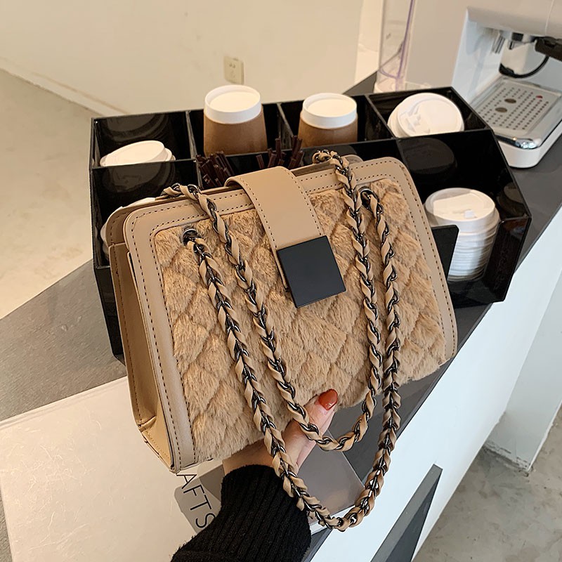 ẢNH THẬT - FREESHIP ⚡ TÚI XÁCH NỮ ĐEO CHÉO - Túi Lông Thú 2 Ngăn Quảng Châu Cao Cấp Giá Rẻ