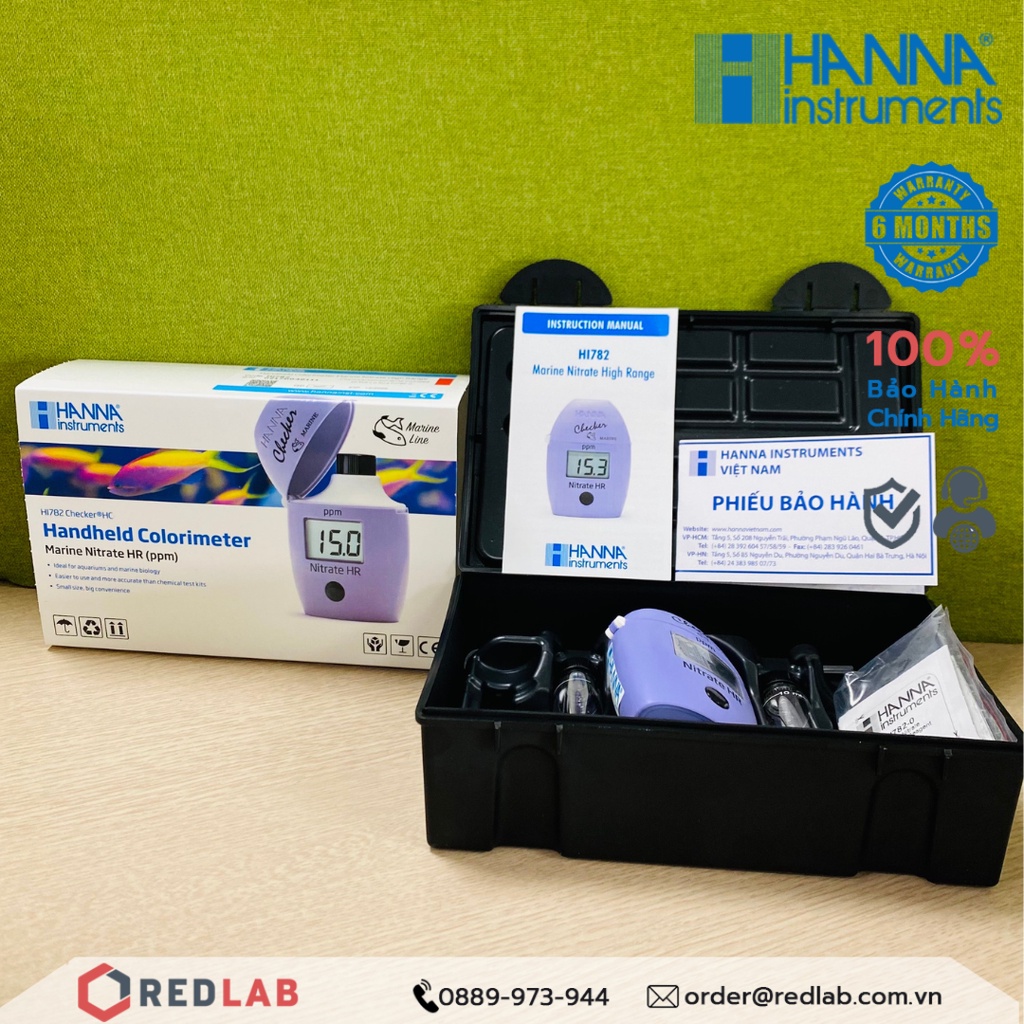 Máy đo Nitrat thang cao cho nước mặn Hanna HI782