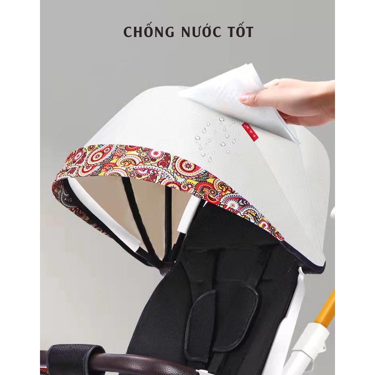 Xe đẩy cho bé du lịch 4 bánh Rong Bin 2 chiều ngã lưng 3 cấp độ ghế xoay 360 độ gấp gọn dành cho bé từ 0 đến 6 tuổi