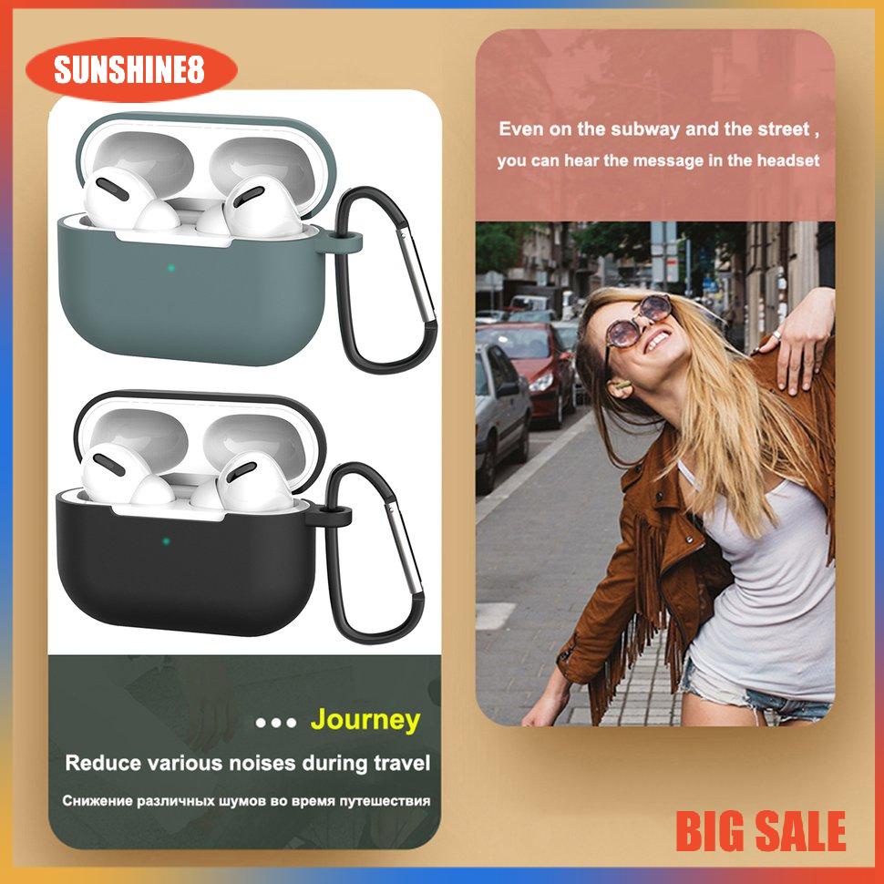 【SUN】For AIRPOD Pro Case Cover With Keychain Full Protective Rubber Skin Accessory