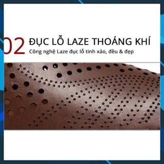sale têt.. 12.12 Tết Xả Mới - Giày Lười Nam Da Bò Thật 100% Cách Tân Thể Thao Đục lỗ thoáng khí  (2H - 50) AL6 . ' '