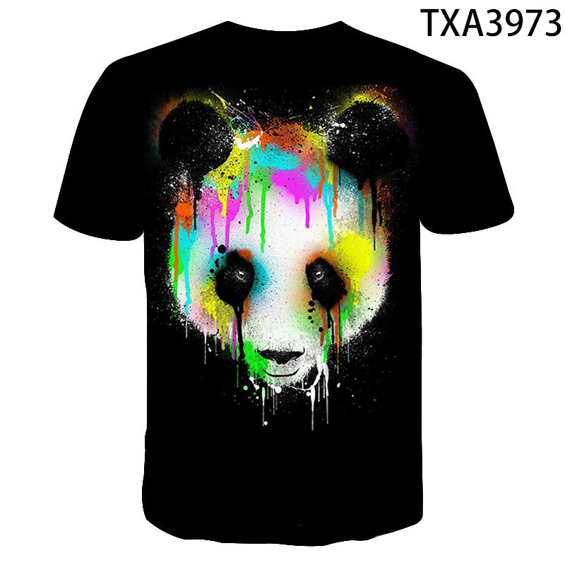 Áo Thun Tay Ngắn In Hình Sói / Gấu Trúc 3D Thời Trang Mùa Hè 2022 XS-3XL Cho Nam Và Nữ