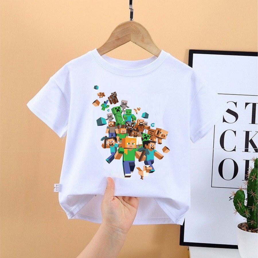 Áo Minecraft Lego siêu đẹp | Áo trẻ em Mine Craft cho bé trai | bé gái MC13 size từ 8kg
