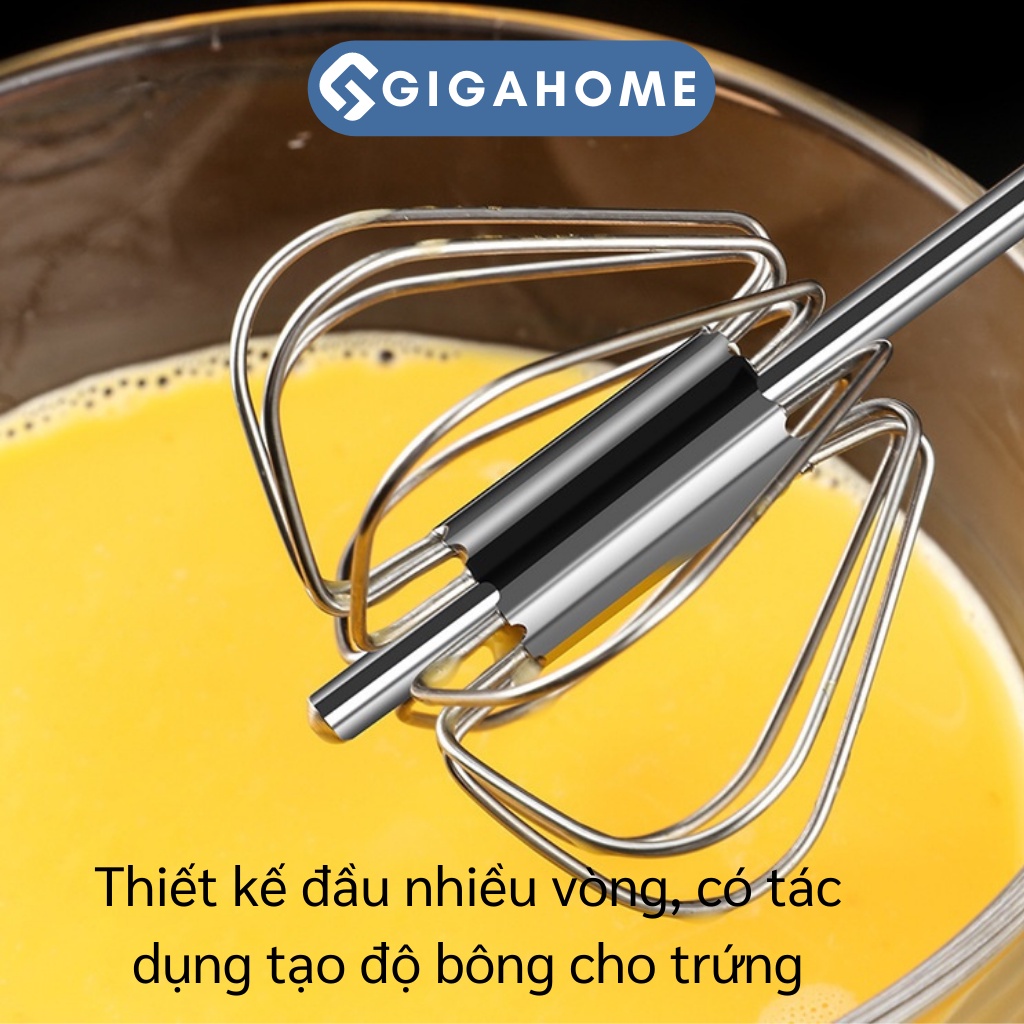 Cây Phới Lồng Đánh Trứng Bán Tự Động Thông Minh Inox 304 GIGAHOME Có Trục Xoay 8209