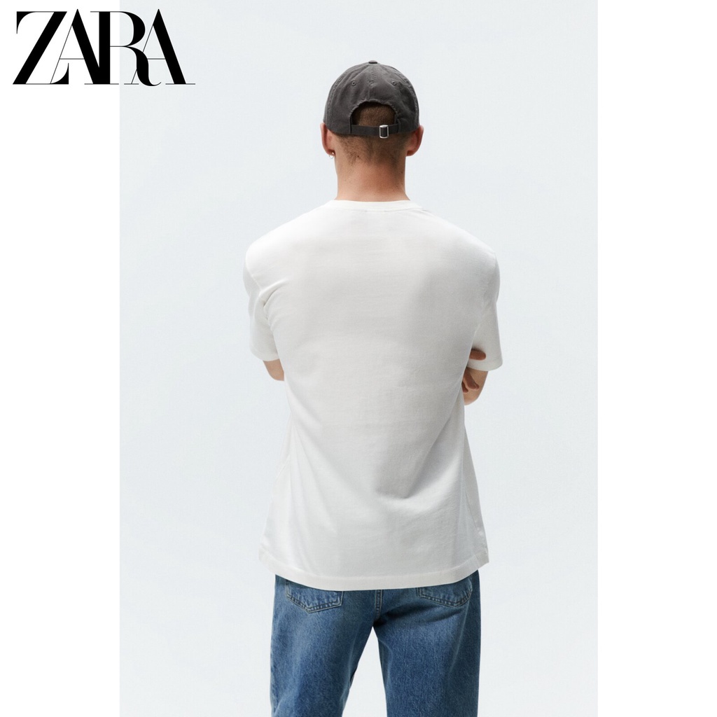 Áo Thun Cotton Ngắn Tay In Họa Tiết ZARA Cá Tính Cho Nam 6224420 251