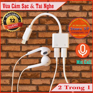 Jack chuyển đổi cho iphone chia cổng sạc & cổng tai nghe cao cấp bh - 12 tháng - jack chuyển đổi iphone cho game thủ