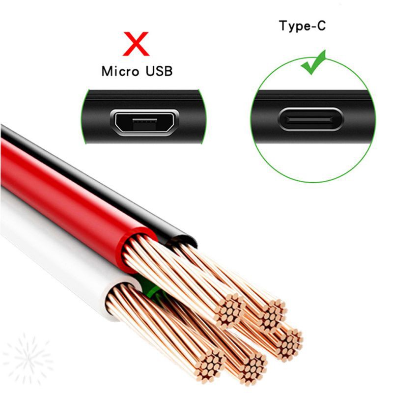 Cáp Sạc Nhanh Usb C Có Đèn Led Cho Samsung S10 S9 Note 9 Xiaomi 9 / 8 Huawei Oneplus