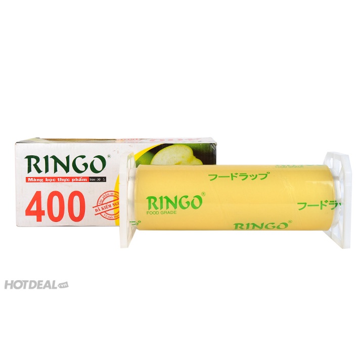 Màng bọc thực phẩm Ringo hộp R200/ R250/ R400/ R450 bảo quản thực phẩm vệ sinh,an toàn -có thanh cắt tiện lợi