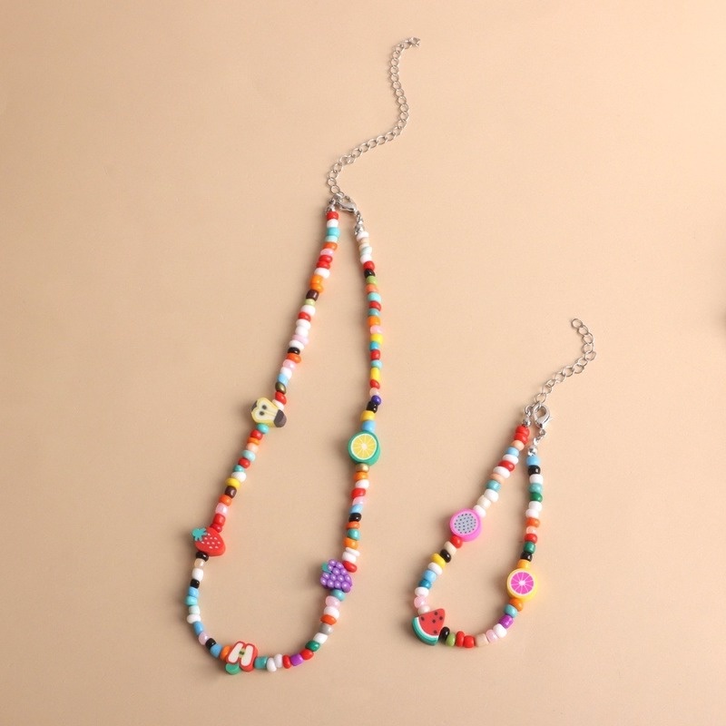 Bộ Vòng Tay Vòng cổ Mặt Hình Trái Cây Ngọt Ngào Đáng Yêu Cho Nữ