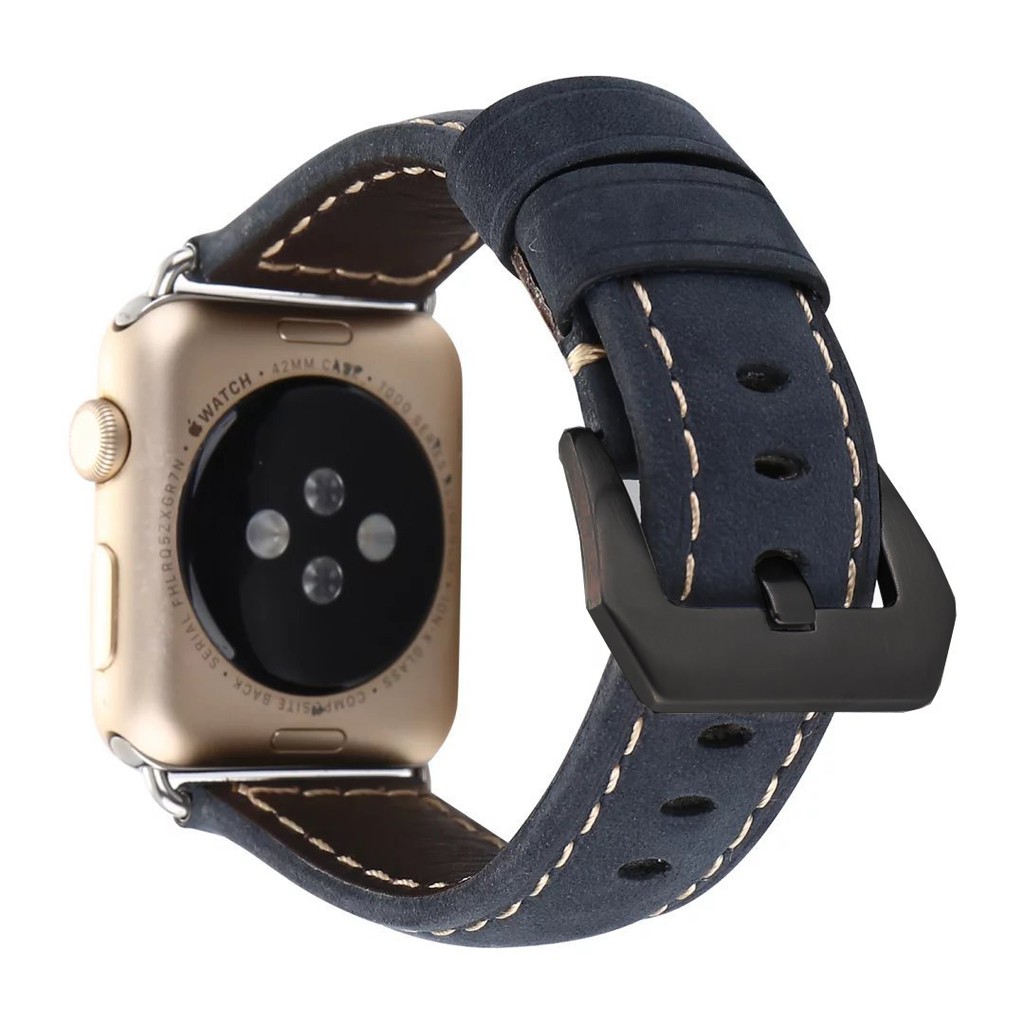 Dây đeo bằng da giả phong cách cổ điển cho đồng hồ thông minh Apple Watch Series 6 SE 5 4 3 2 1 38mm 42mm 40mm 44mm