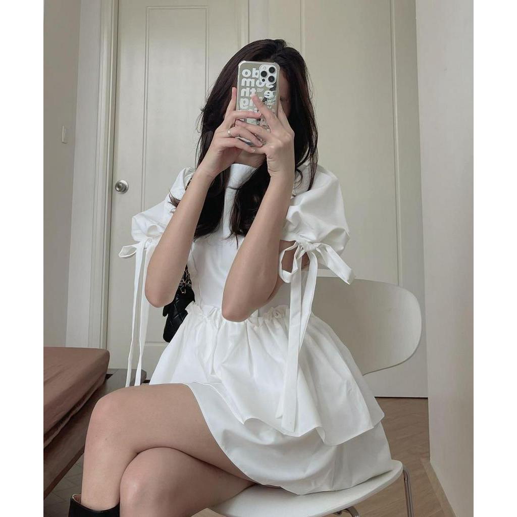 Đầm Ngắn Tay Thắt Dây Thời Trang Sành Điệu 61262