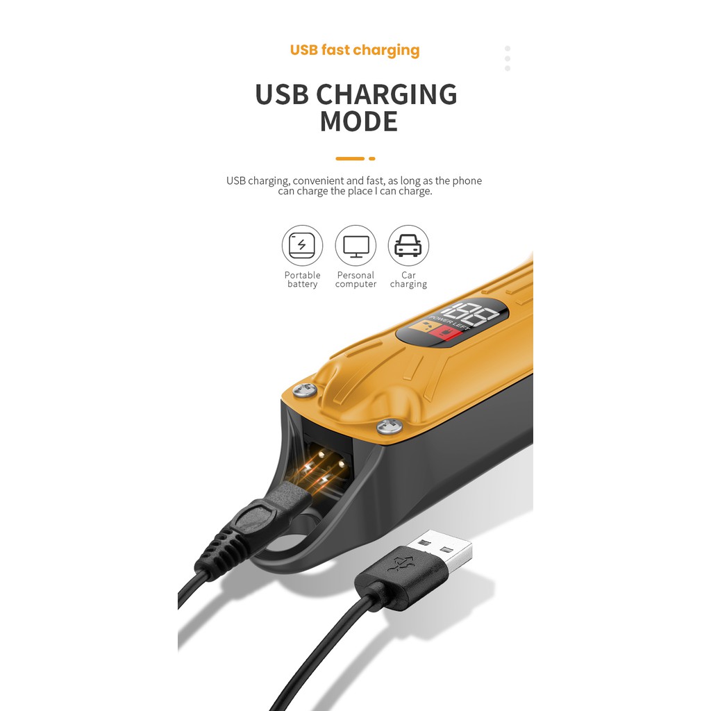 Tông đơ cắt tóc điện Kemei chuyên nghiệp không dây bằng kim loại sử dụng tại nhà / salon DIY cho nam