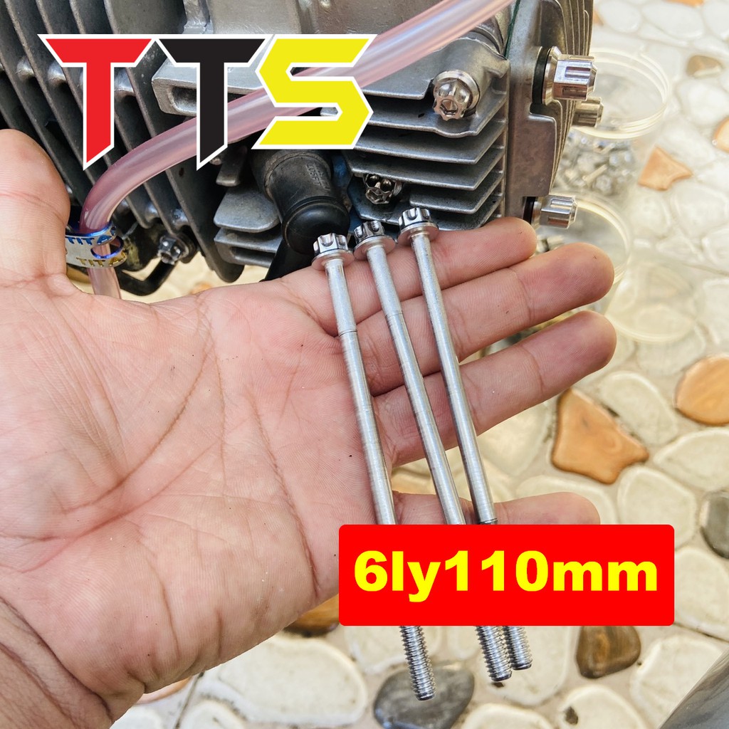 (6LY11 phân ) Ốc inox SALAYA thái 6ly110mm sử dụng lắp nắp tròn WAVE, DREAM hàng hiếm