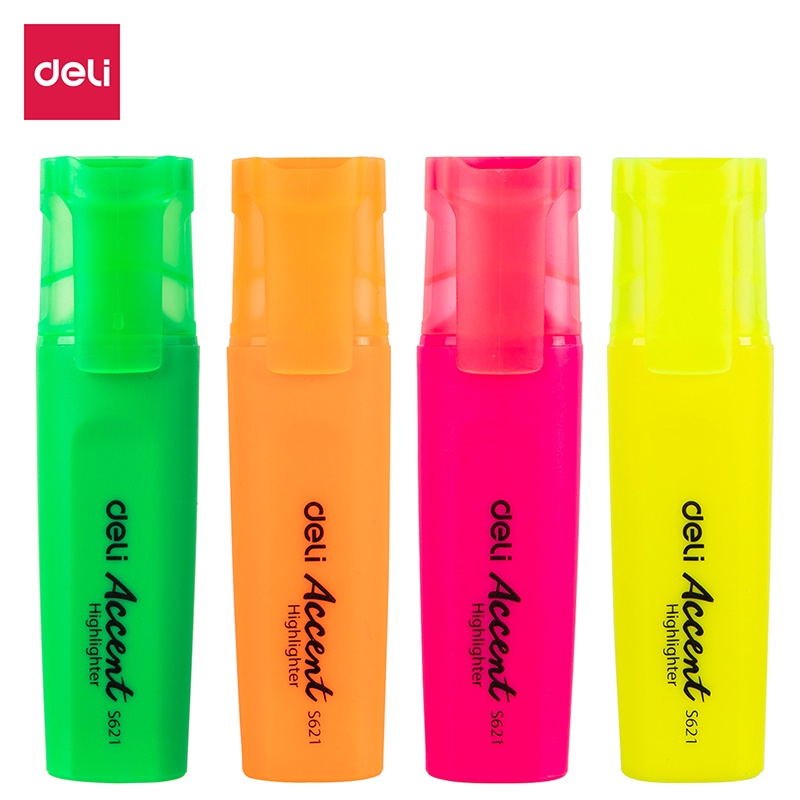 Set 4 bút dạ quang DELI ES622 1-5mm tiện dụng