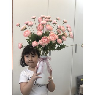 Bình lọ gốm trắng miệng nhỏ 26cm