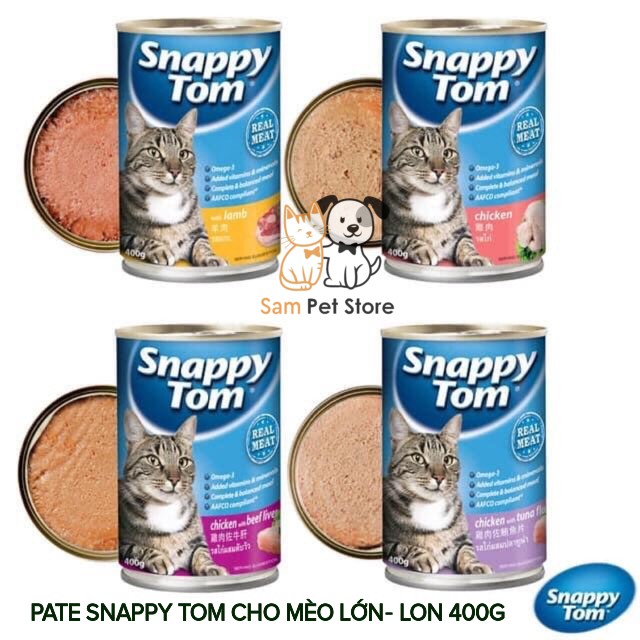 Pate SNAPPY TOM ADULT cho mèo lon 400g