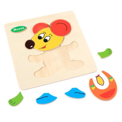 Combo 5 Đồ chơi tranh ghép hình, xếp hình gỗ 3d cho bé - Tranh ghép gỗ nổi cho bé giúp phát triển trí tuệ