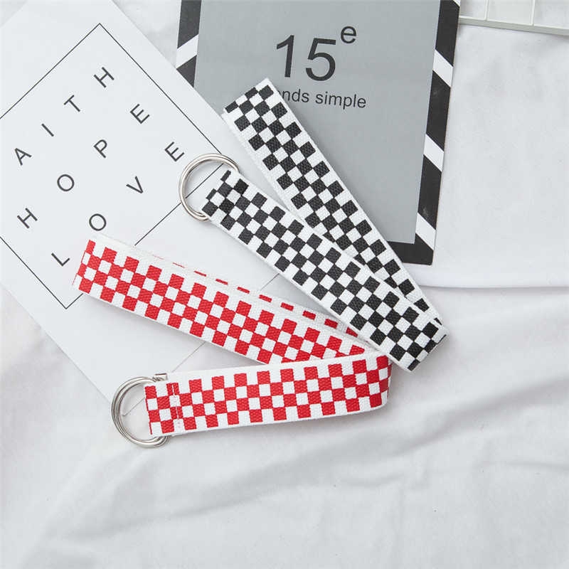 Dây Nịt Vải Sọc Ca Rô 13527bf Cho Nam Nữ