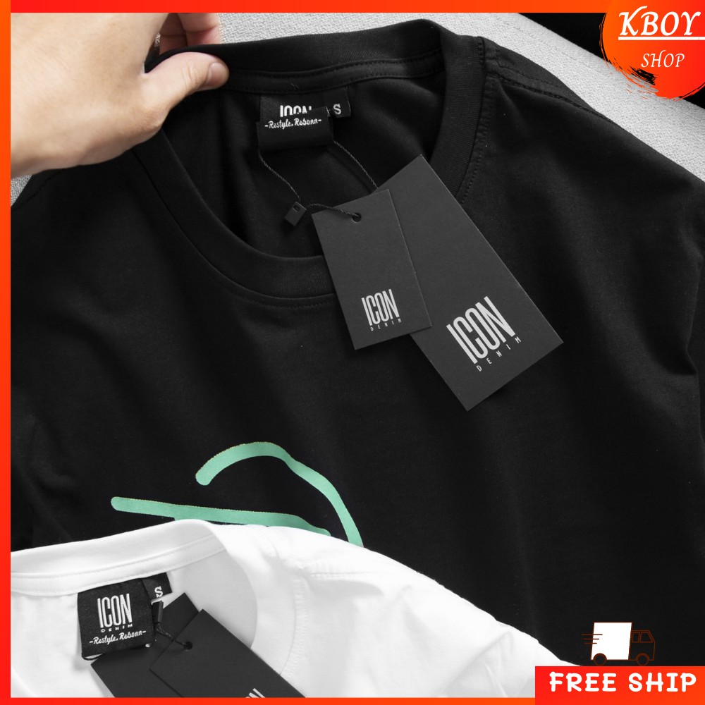 Áo Thun Nam Cotton Kboy Shop Áo phông Unisex 100% Cotton 2 màu Trắng Đen tay ngắn cổ tròn dáng suông - V114