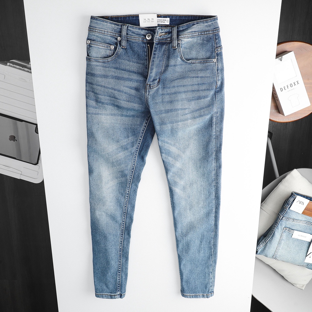 Quần jean dài nam ZARA xanh dơ (Form Slimfit,chất vải co dãn,ống quần 15 - 18cm,hàng Vnxk)-JZR 211049 | BigBuy360 - bigbuy360.vn