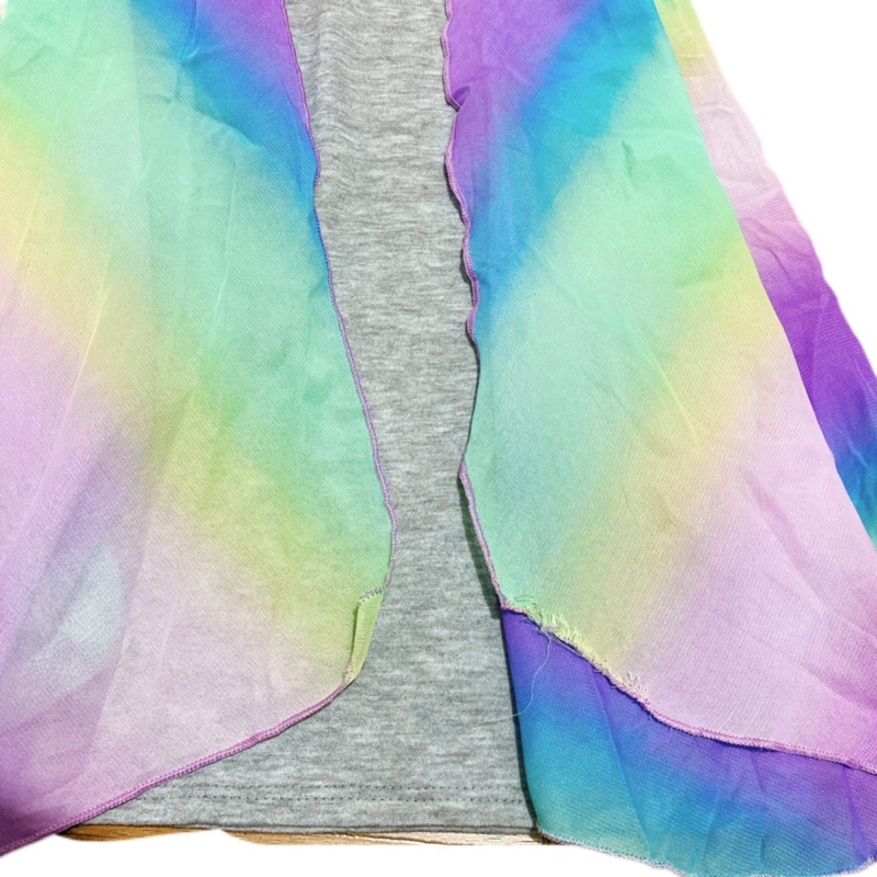 Áo thun xám loang phối voan bé gái