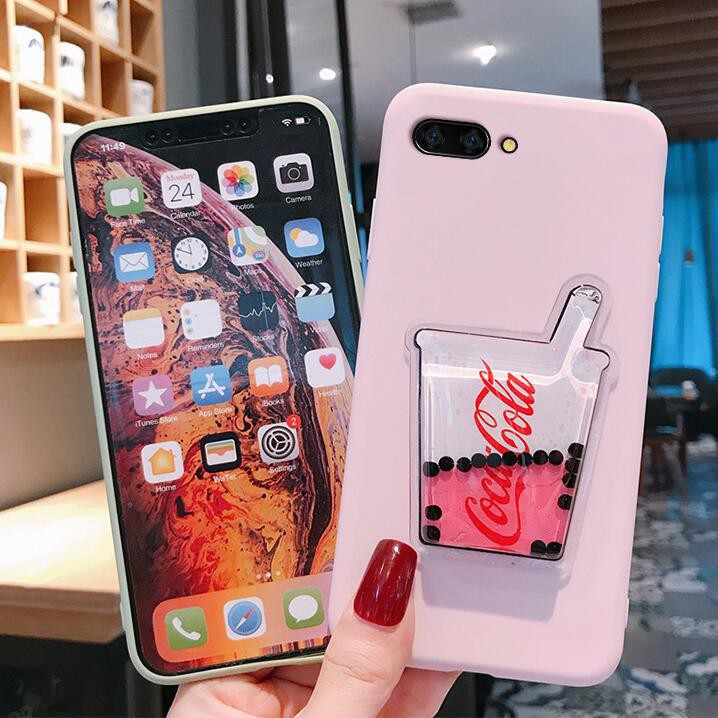 Ốp lưng iPhone 12 mini 11 Pro X XS XR Max 6 6s 7 8 Plus SE 2020 Candy Solid Color Pearl milk tea Soft Case Cover