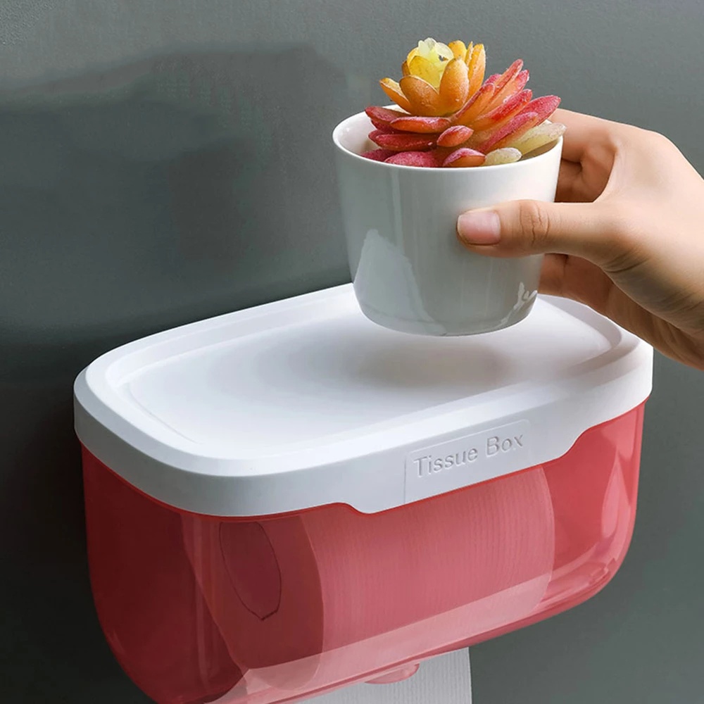 Hộp Đựng Khăn Giấy Bằng Nhựa Chống Nước Chịu Tải Cao Đa Năng Gắn Tường Phòng Ngủ / Nhà Bếp