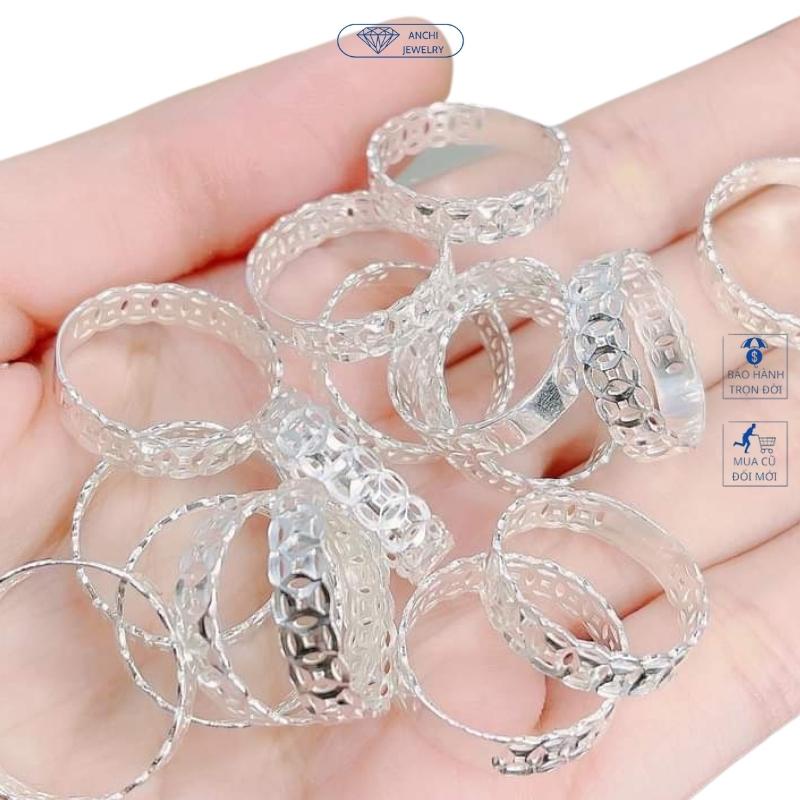Nhẫn kim tiền trơn , chuẩn bạc ta - Anchi jewelry, mang lại may mắn tài lộc cho nữ chủ