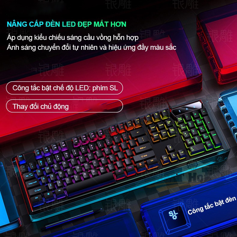 Bàn Phím Máy Tính V4-V5 Pro , Bộ Bàn Phím Chuột LDK V4-V5 Pro Có Dây / Đèn LED Gaming / Thiết Kế Chất Liệu ABS Cao Cấp