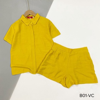 Set đũi tơ xước cổ sơ mi