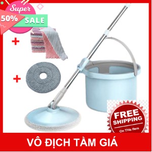 [ CHÍNH HÃNG ] Cây lau nhà thông minh 360 độ,tự vắt,tách nước thải,chất lượng cao: tặng  1 bông lau và 5 khăn lau bếp