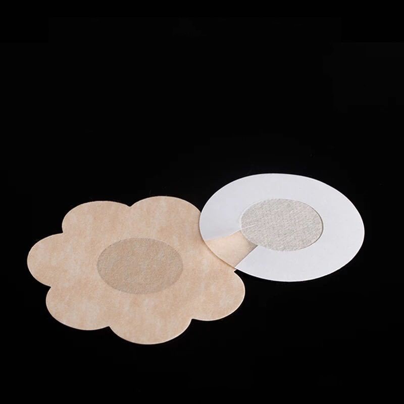 1 cặp miếng dán ngực silicone hình cánh hoa bằng vải không dệt vô hình tự dính dùng một lần