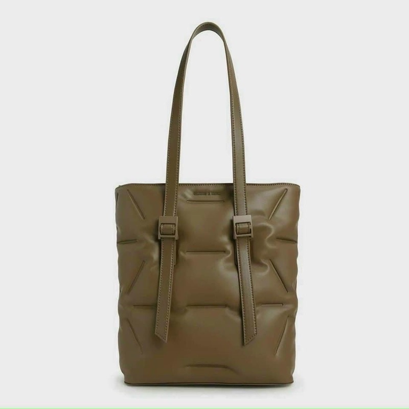 TNS - Túi tote form vuông hottrend khoá kéo CnK Pufet tote-chất da mềm cao cấp chần bông cá tính-màu nâu coffee cực tây
