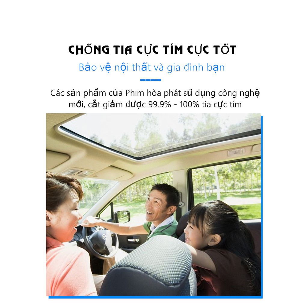 [Chính Hãng]Bộ phim cách nhiệt ô tô 7 chỗ -Gói tiêu chuẩn Giảm nóng 80% - Cắt UV100% -Bảo hành 10 năm