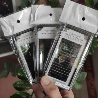 Mi khay hiệu color tip silk lash cc 0.07-0.10-0.12