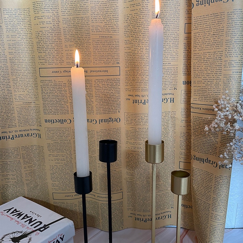 Giá Đỡ Nến Bằng Sắt Dáng Dài Cổ Điển Dùng Trang Trí Bàn