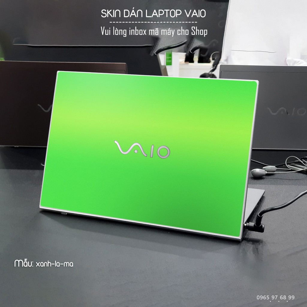 Skin dán Laptop Sony Vaio màu xanh lá mạ (inbox mã máy cho Shop)