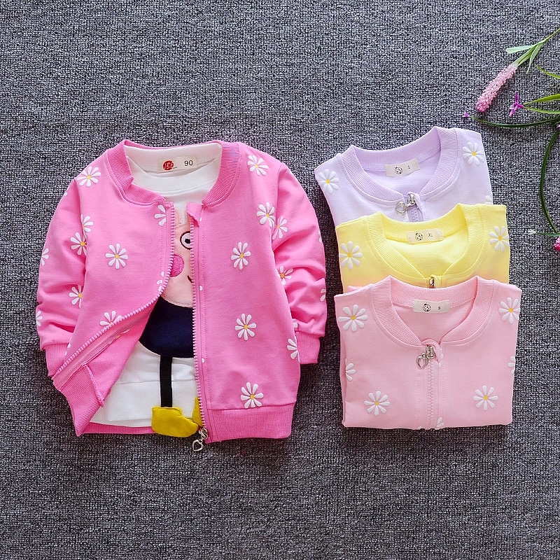 Áo Khoác Cardigan Vải Cotton Mỏng Thời Trang Mùa Xuân Cho Bé Gái 0-1 - 2-3 - 4 Tuổi