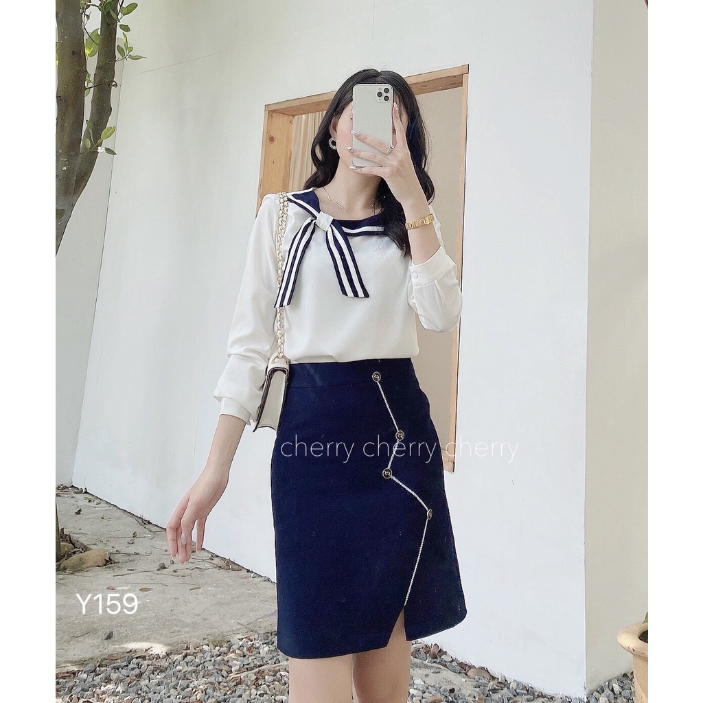 Set công sở phối cổ nơ Y159