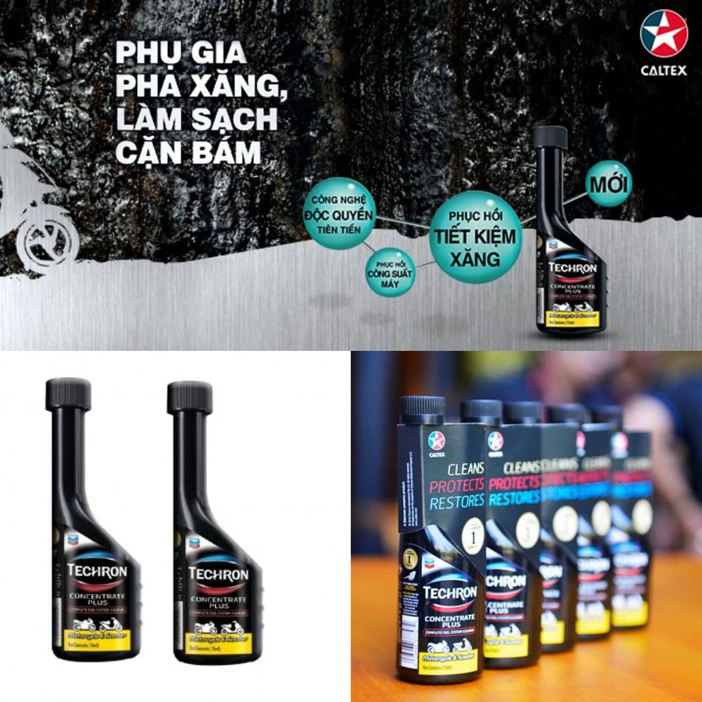 2 Chai Dung Dịch Làm Sạch Động Cơ Xe Máy Caltex Techron Concentrate Plus 75ml