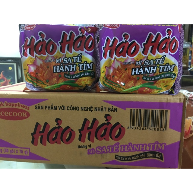 THÙNG MÌ HẢO HẢO SA TẾ HÀNH TÍM 30 gói 75g