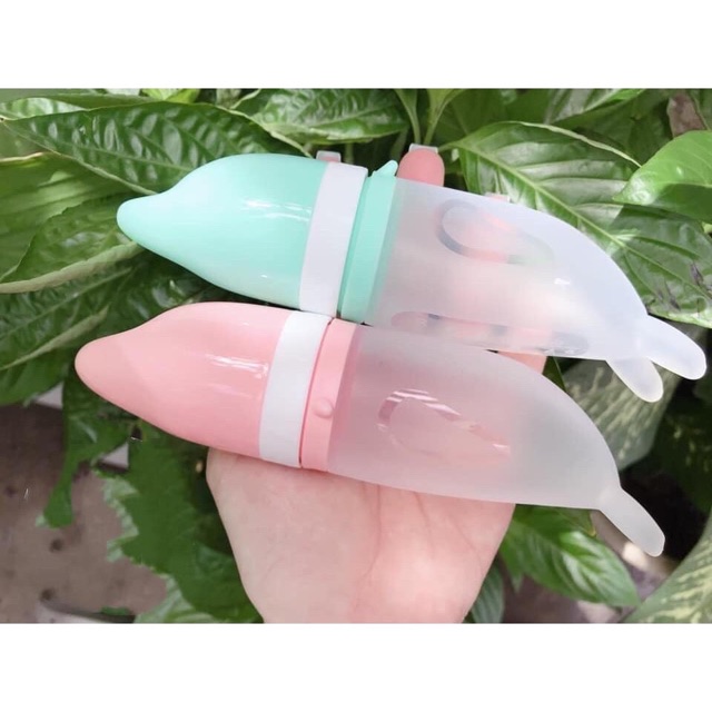 Bình Thìa Silicon Vcool ăn bột kết hợp túi nhai hoa quả