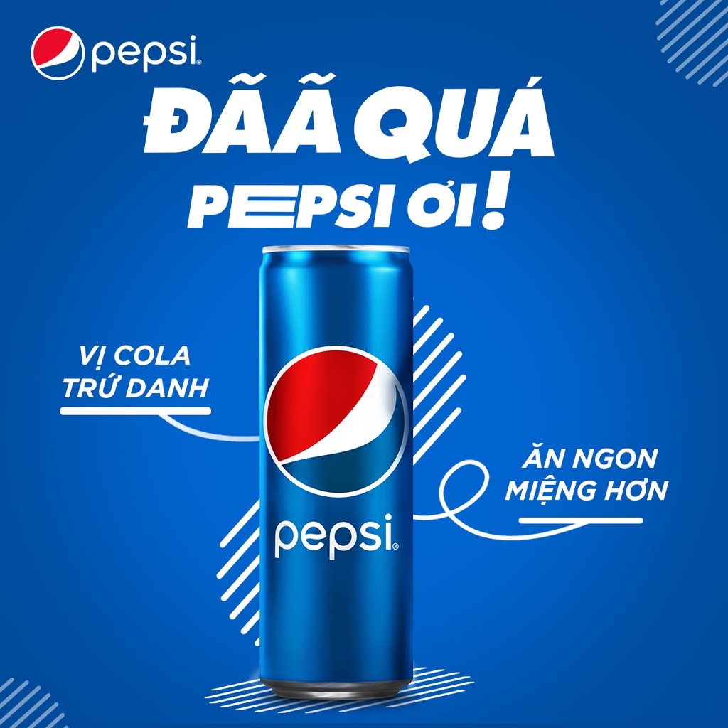 [MUA DEAL SỐC KÈM NÓN][HCM | ĐN | HN]Thùng 24 Lon Nước Ngọt Có Gaz Pepsi (320ml/lon)