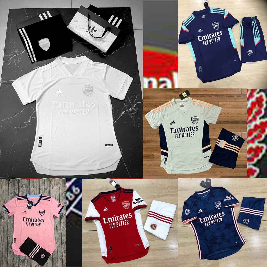 Áo Bóng Đá Câu Lạc Bộ Arsenal -Mẫu 2021 2022 - Chất Polyeste - Hàng Thái full logo